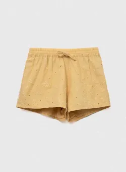 United Colors of Benetton pantaloni scurți din bumbac pentru bebeluși culoarea bej, neted, talie reglabila