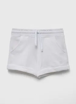 United Colors of Benetton pantaloni scurți din bumbac pentru copii culoarea alb, neted, talie reglabila
