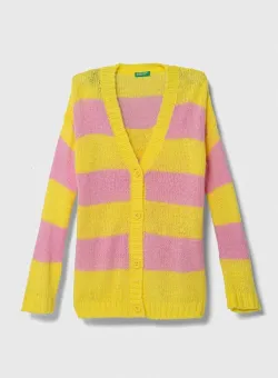 United Colors of Benetton pulover pentru copii din amestec de lana culoarea galben