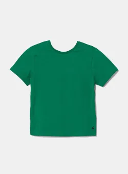 United Colors of Benetton tricou de bumbac pentru copii culoarea verde, neted
