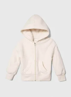 Abercrombie & Fitch bluza copii culoarea bej, cu glugă, neted