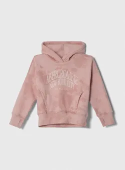 Abercrombie & Fitch bluza copii culoarea roz, cu glugă, modelator