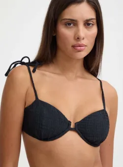 Abercrombie & Fitch sutien de baie culoarea negru, cupa moale