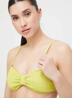 Abercrombie & Fitch sutien de baie culoarea verde, cupa usor rigidizata