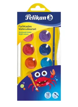 Acuarele Pelikan Junior, 12 culori si pensula