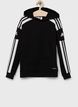 adidas Performance bluza copii culoarea negru, cu glugă, cu imprimeu