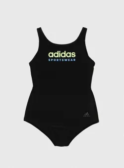 adidas Performance costum de baie dintr-o bucată pentru copii culoarea negru