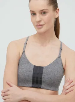 adidas Performance sutien sport Aeroimpact HC5340 culoarea gri, melanj