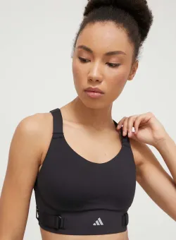 adidas Performance sutien sport Fastim FastImpact Luxe culoarea negru, uni IQ3359