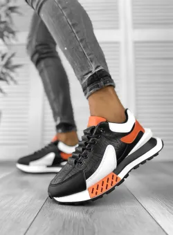 Adidasi barbati albi cu portocaliu A100 N9-3