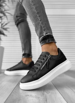 Adidasi barbati casual negri cu alb K05 N10-3