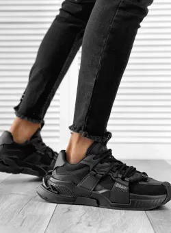 Adidasi barbati casual negri H2301 T56-2