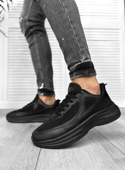 Adidasi barbati din panza negri A200