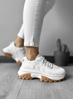 Adidasi dama casual albi 206 T4-3