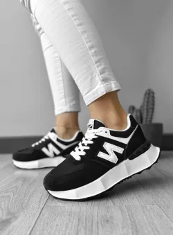 Adidasi dama casual albi cu negru A22 N10-2