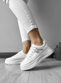 Adidasi dama casual cu talpa inalta roz CL2402 T3-2