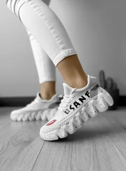 Adidasi dama casual din panza albi H28 N12-2