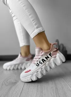 Adidasi dama casual din panza roz H28 N12-2