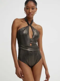 Answear Lab costum de baie dintr-o bucată culoarea negru, cupa usor rigidizata