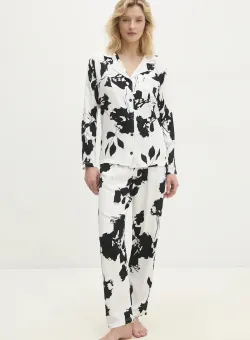 Answear Lab pijama femei, culoarea alb