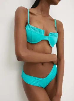 Answear Lab sutien de baie culoarea turcoaz, cupa usor rigidizata