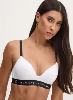 Armani Exchange sutien culoarea alb, neted, 947027 CC502