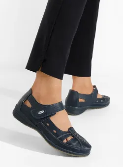 Balerini dama piele navy Deby