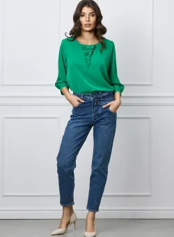 Blugi Andria albastri cu betelie dubla