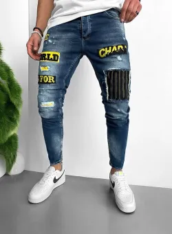 Blugi barbati conici albastri 062 H4-5