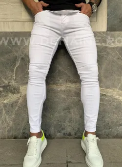 Blugi barbati conici albi 2222