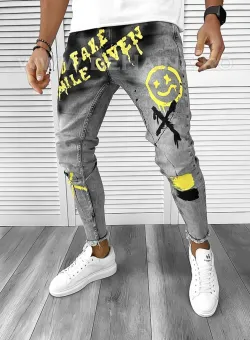 Blugi barbati conici gri B9572 M3-4.2