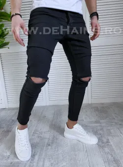 Blugi barbati conici negri 078 H7-3