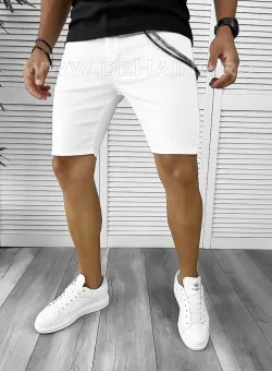 Blugi barbati scurti conici albi cu mic defect DEF761 D4-5.2