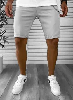 Blugi barbati scurti conici gri 12800 H3-2