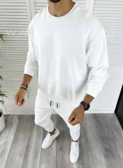 Bluza barbati alba oversize K224 N7-3.1