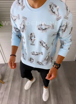 Bluza barbati cu imprimeu blue K410 P19-4.2