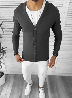 Bluza barbati gri slim fit 12980 I15-1.1