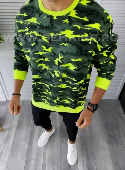 Bluza barbati oversize camuflaj verde K347 D9-4
