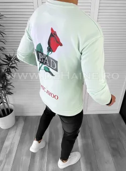 Bluza barbati verde cu imprimeu pe spate K141 N6-6.2