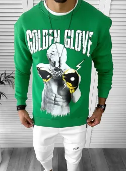 Bluza barbati verde slim fit K409 17-1