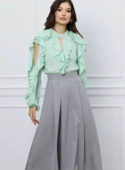 Bluza Doria vernil cu volane