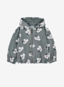 Bobo Choses bluza bebe culoarea gri, cu glugă, modelator