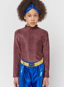 Bobo Choses longsleeve copii culoarea bordo, cu guler