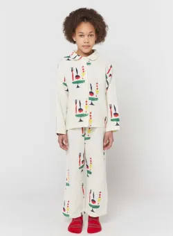 Bobo Choses pijamale de bumbac pentru copii culoarea bej, modelator