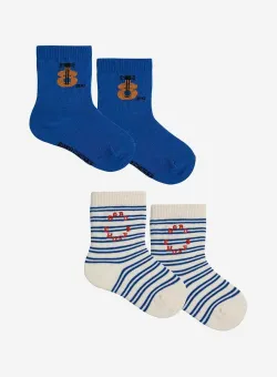 Bobo Choses sosete copii 2-pack culoarea albastru marin