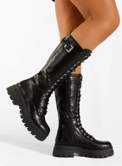 Bocanci inalti de dama negri Perila