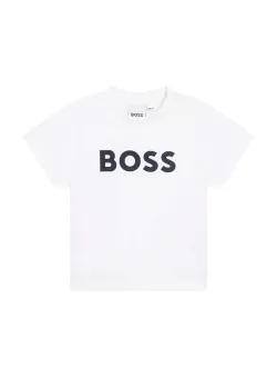 BOSS tricou bebe culoarea alb, cu imprimeu