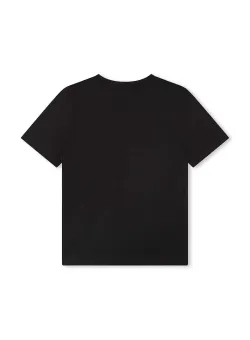BOSS tricou de bumbac pentru copii culoarea negru, cu imprimeu