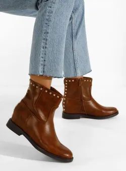 Botine cu platforma camel Carla