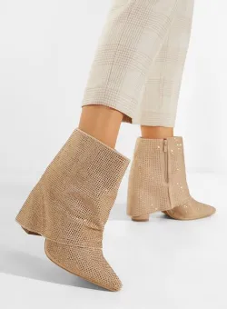 Botine cu toc aurii Domina